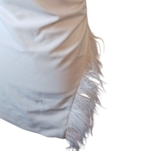 NEW‎ Revolve Likely Owens Feather Mini Dress Removable Straps White, Size 12 - Picture 6 of 12